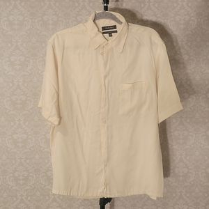 M's silk sleeve dress shirt casual, business casua